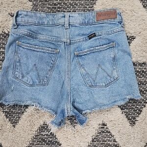 Wrangler Blue Jean Shorts with Distressed Look